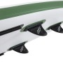 Detailansicht: Unterseite des Bestway Hydro-Force SUP River Board mit drei Finnen.