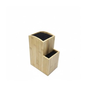 Relaxdays Messerblock Bambus Natur Schwarz 25,5 cm x 11,5 cm x 18 cm 2 kg