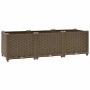 Braunes furnicato Hochbeet (120x40x38 cm) aus Polypropylen mit Rattan-Optik.