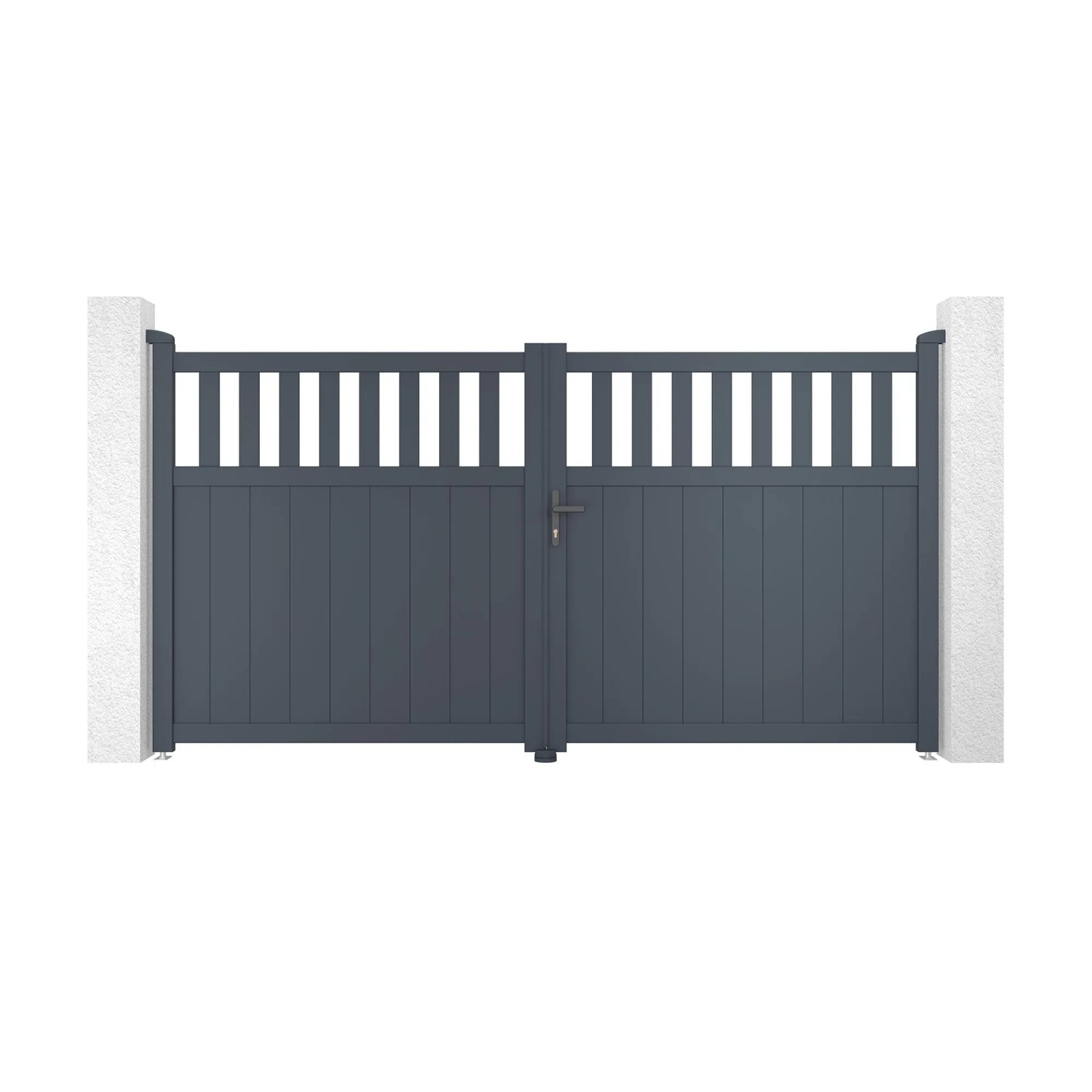 Casanoov Verstellbares Drehtor Breite Santis 300x160cm Grau Aluminium