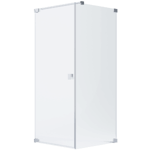 Schöner Wohnen Eckdusche mit Drehtür, Seitenwand, Chromrahmen, 80x80x200 cm.