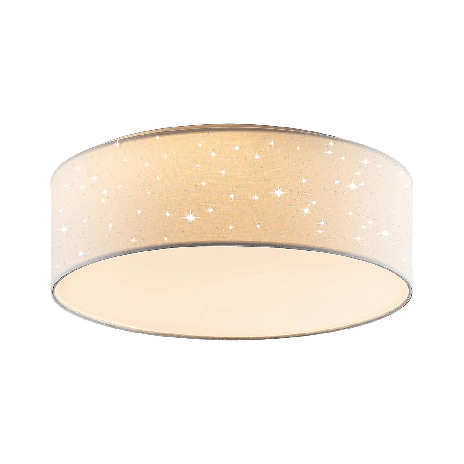 Lindby LED Deckenleuchte Ellamina 9945396 Modern in Weiß aus Textil 1-flamm günstig online kaufen