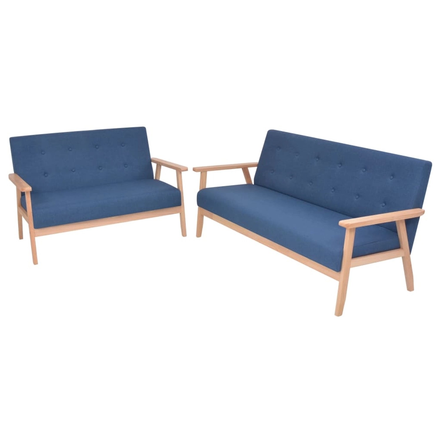 vidaXL Sofagarnitur 2-Tlg Stoff Blau 274914
