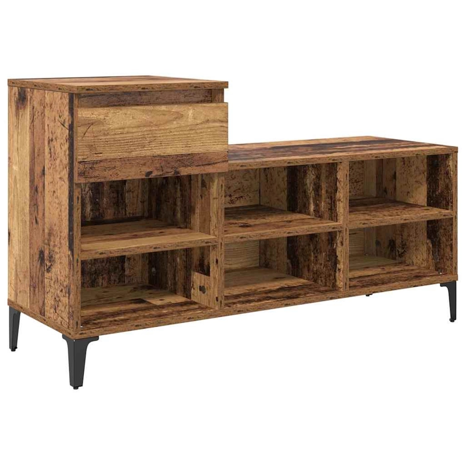 vidaXL Schuhschrank mit Regal Altholz 102 x 36 x 60 cm Holzwerkstoff 881042 günstig online kaufen