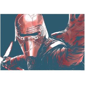 Komar Wandbild Star Wars Kylo Ren, 70x50 cm, mit rotem Lichtschwert und Maske.