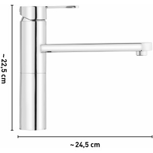 baliv Küchenarmatur KI-1020 Chrom, Einhebelmischer mit schwenkbarem Auslauf.