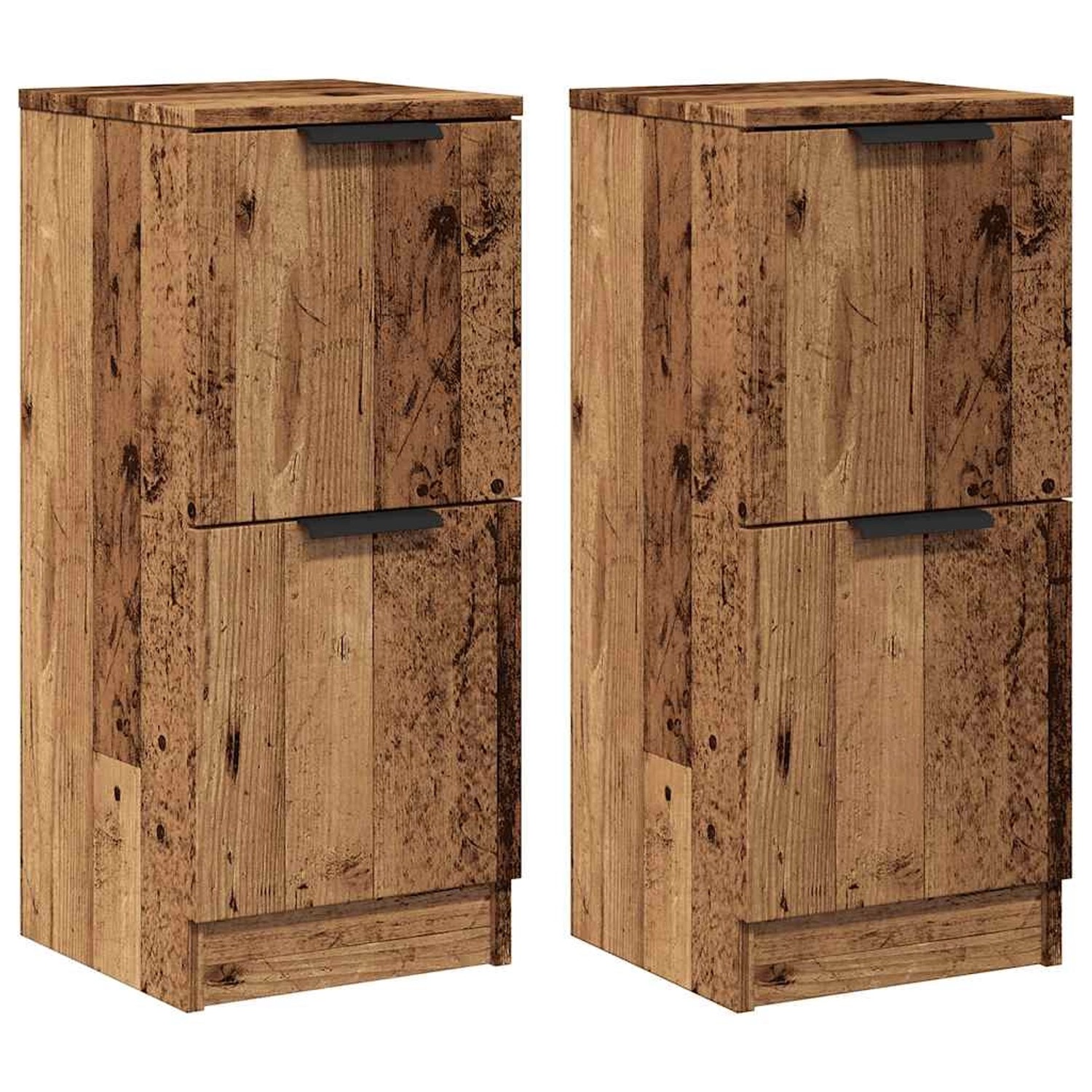 vidaXL Sideboards 2 Stk Altholz-Optik 30x30x70 cm Holzwerkstoff 856960