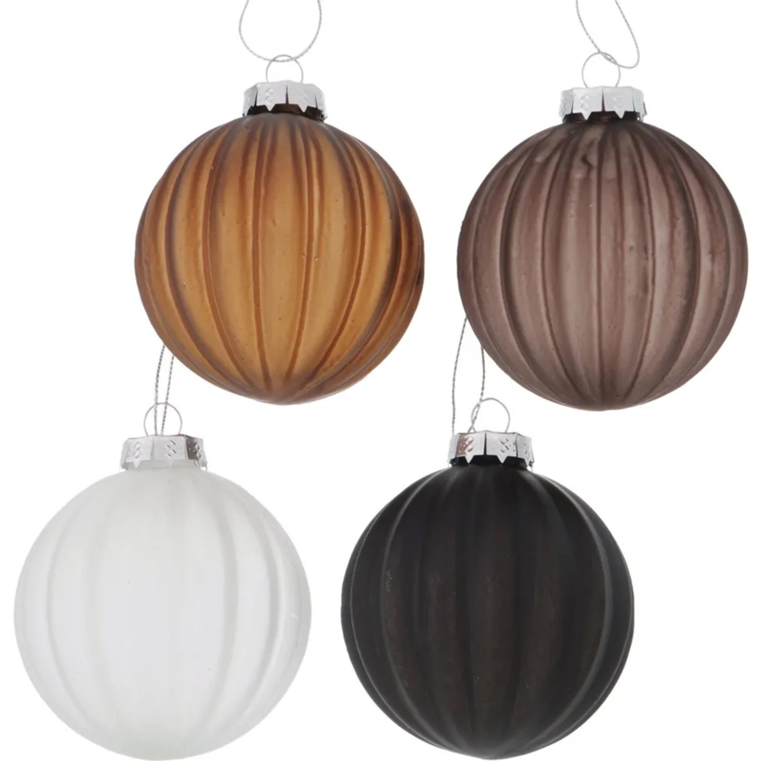 Boltze Home Weihnachtskugel Bente 4-fach sortiert