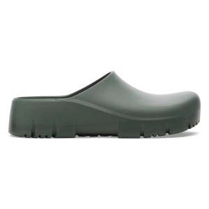 Birkenstock Super Birki 2.0 PU Clog in Thyme Green, robuster Arbeitsschuh mit profilierter, rutschfester Sohle.