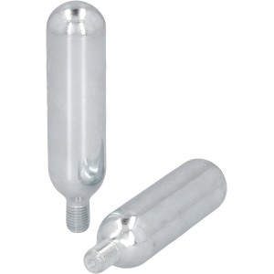 Fischer CO2 Kartuschen 2er Set für Fahrradreifen, silberfarben.