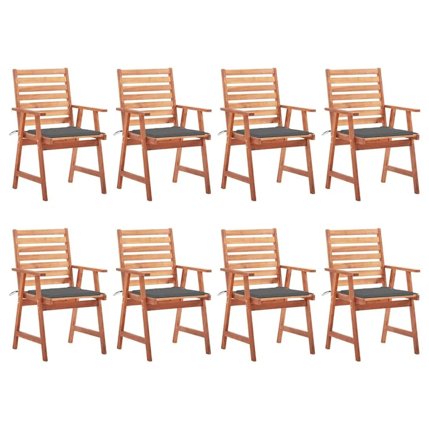 vidaXL Garten-Essstühle 8 Stk mit Kissen Massivholz Akazie 3078374