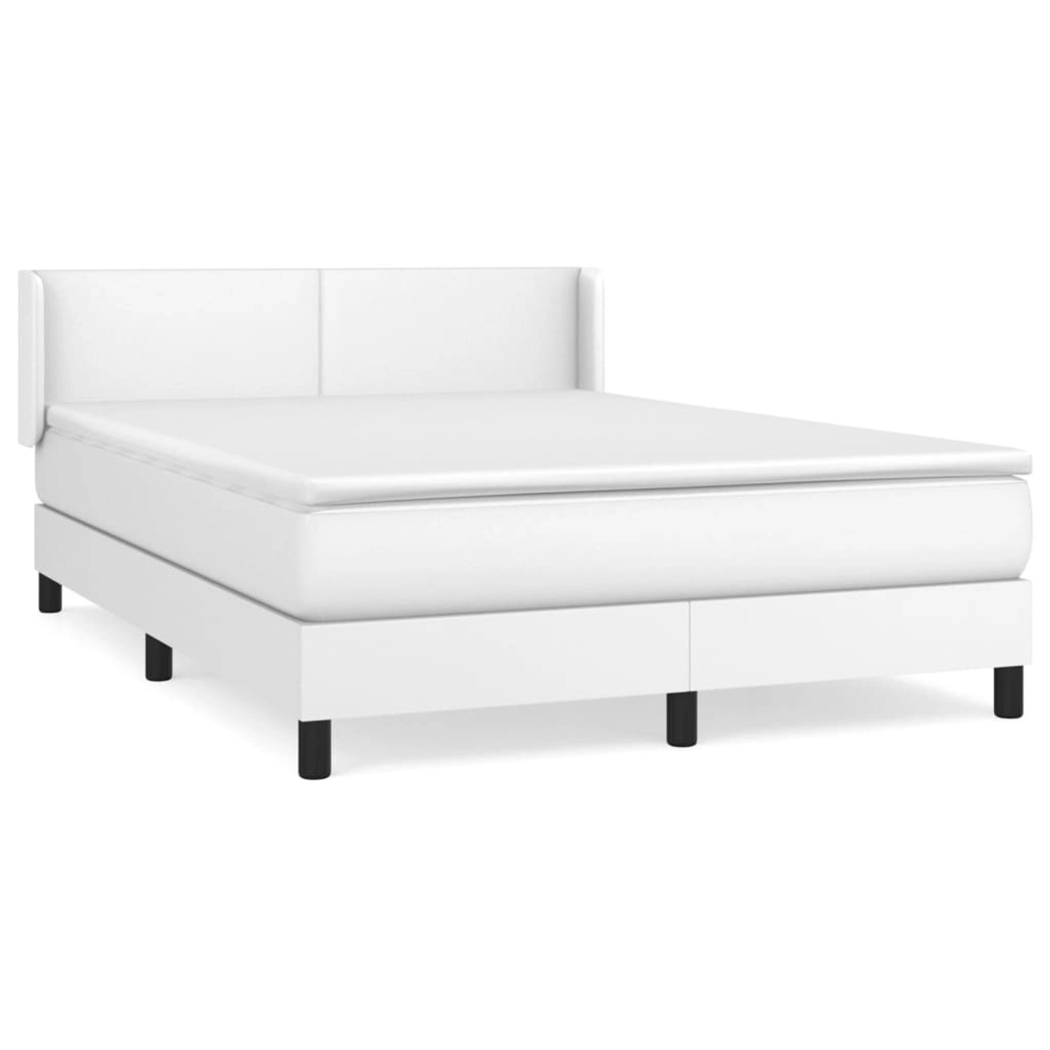 vidaXL Boxspringbett mit Matratze Weiß 140x200 cm Kunstleder 3130662 günstig online kaufen