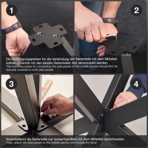 SOTECH SPIDER KD Tischgestell 1500 x 780 x 710 mm Rohstahl Klar Lackiert Pulverbeschichtet Belastbar Bis 250 kg