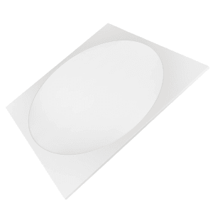 Quadratische LED Rasterdeckenleuchte mit rundem Lichtaustritt, 62x62 cm, neutralweißes Licht.