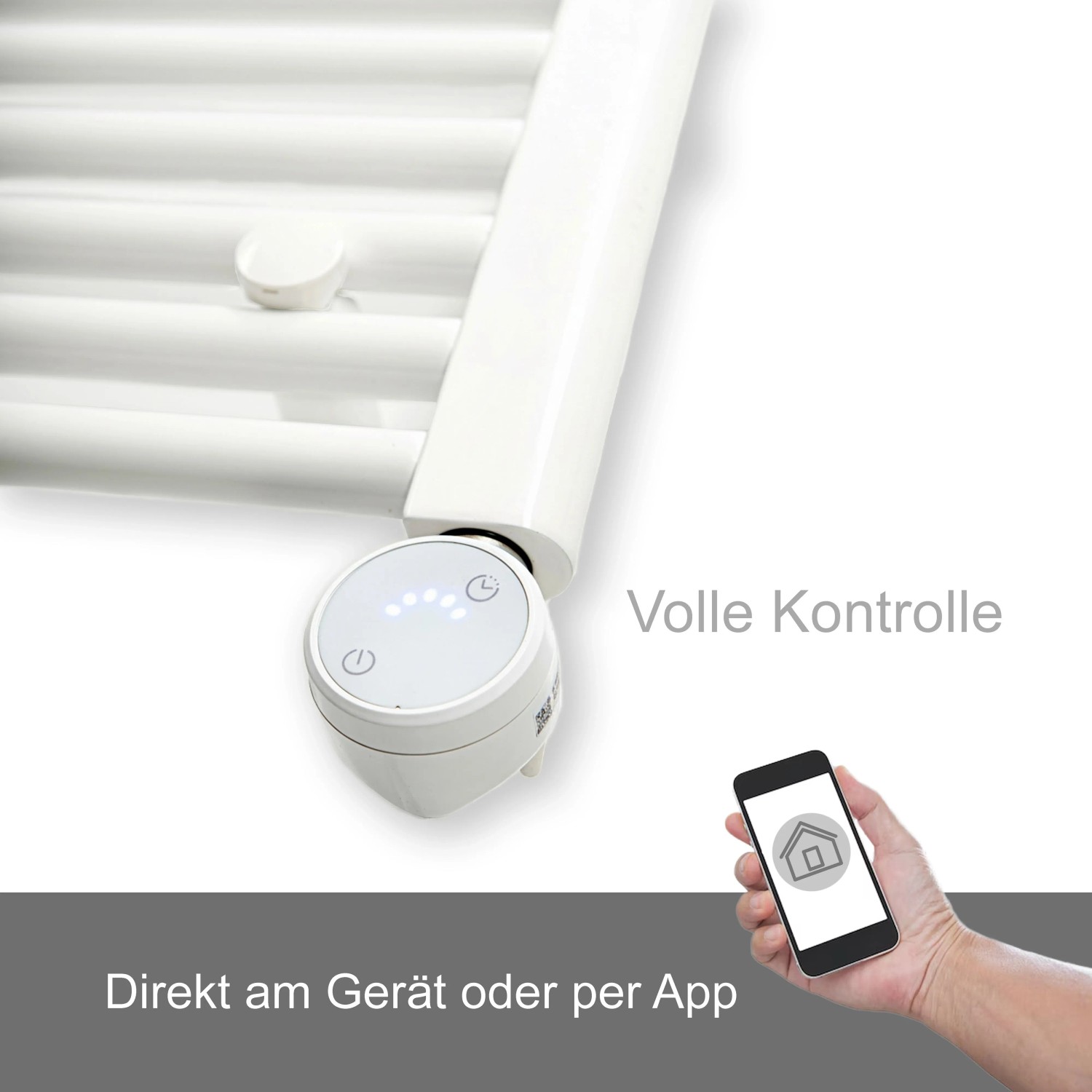 anapont Heizpatrone Für Badheizkörper Wifi und Bluetooth 600 Watt weiß Elektrischer Heizstab Für Handtuchheizkörper Elektro Elektrobadheizkörper_2