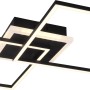 Moderne LED-Deckenleuchte Arribo, 29W, schwarz matt mit RGBW-Funktion. Quadratisches Design.