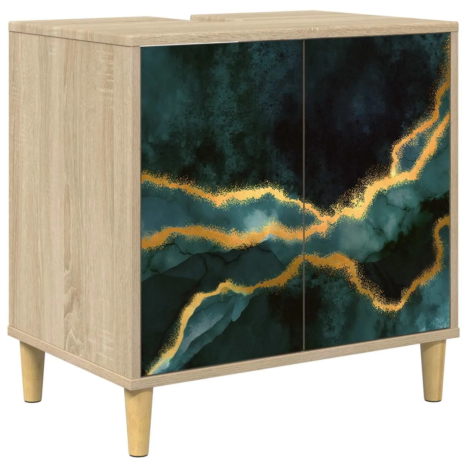 vidaXL Badezimmerschrank WIJHE Sonoma 60 x 40 x 60 cm Holzwerkstoff 8007394