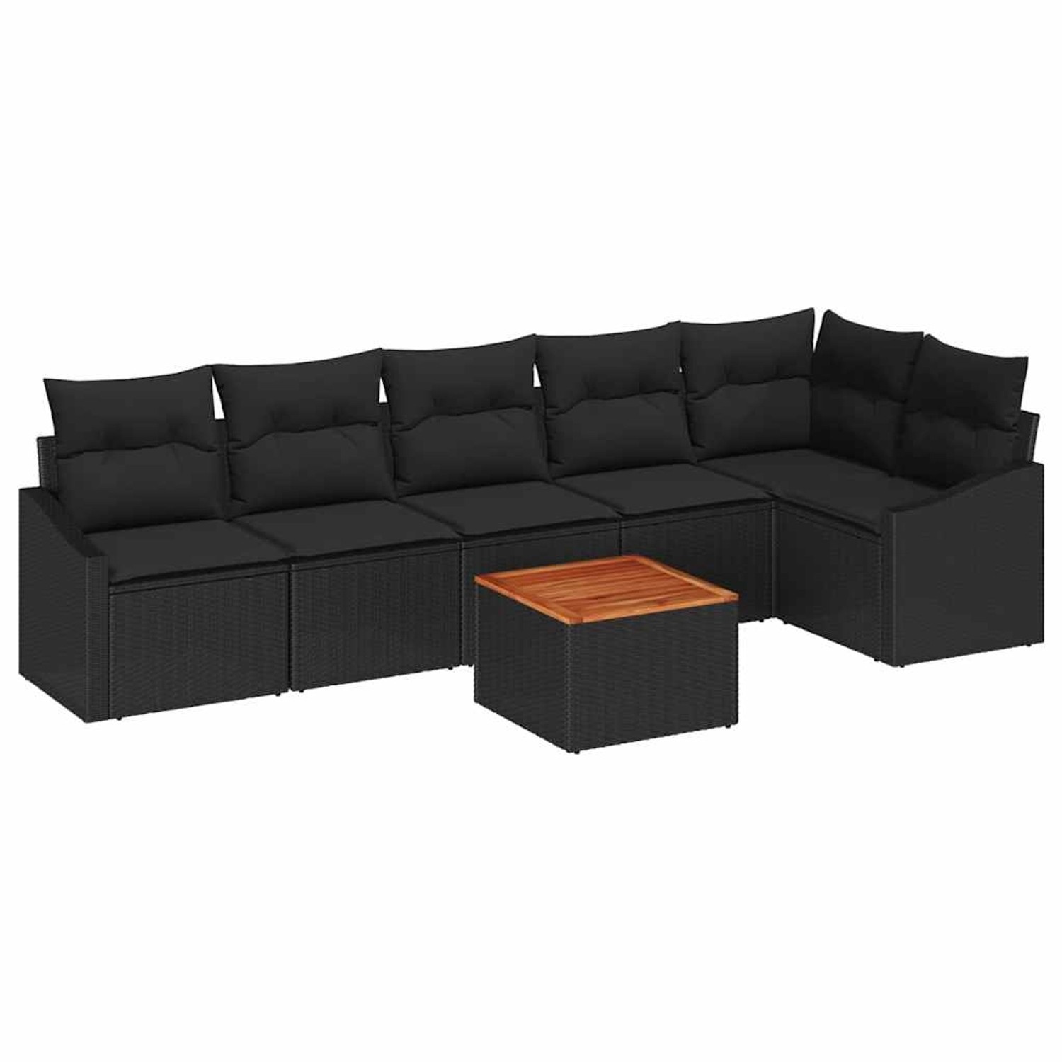 vidaXL Garten-Sofa-Set 7-Tlg Schwarz 3356511 günstig online kaufen