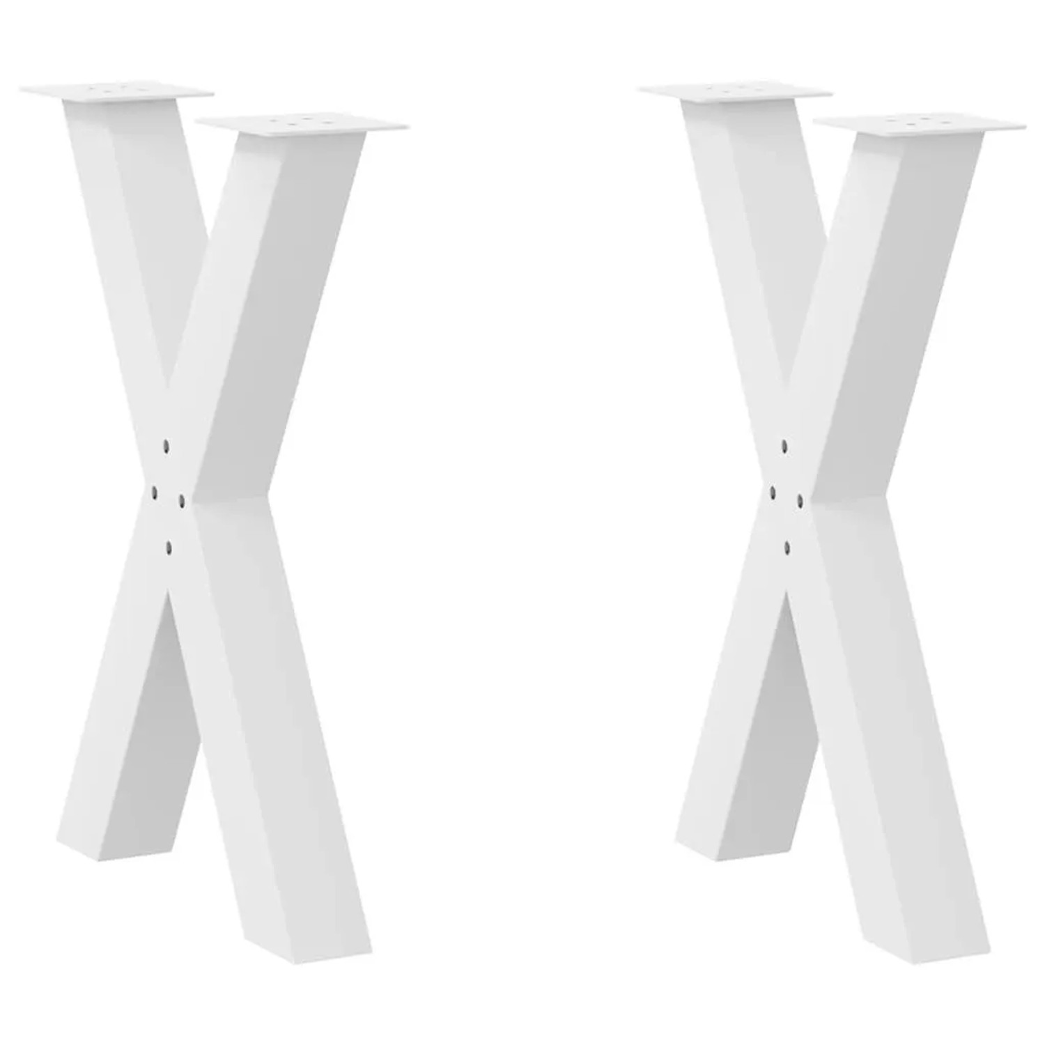 vidaXL Esstischbeine X-Form 2 Stk Weiß 50x72-73 cm Stahl 4012969