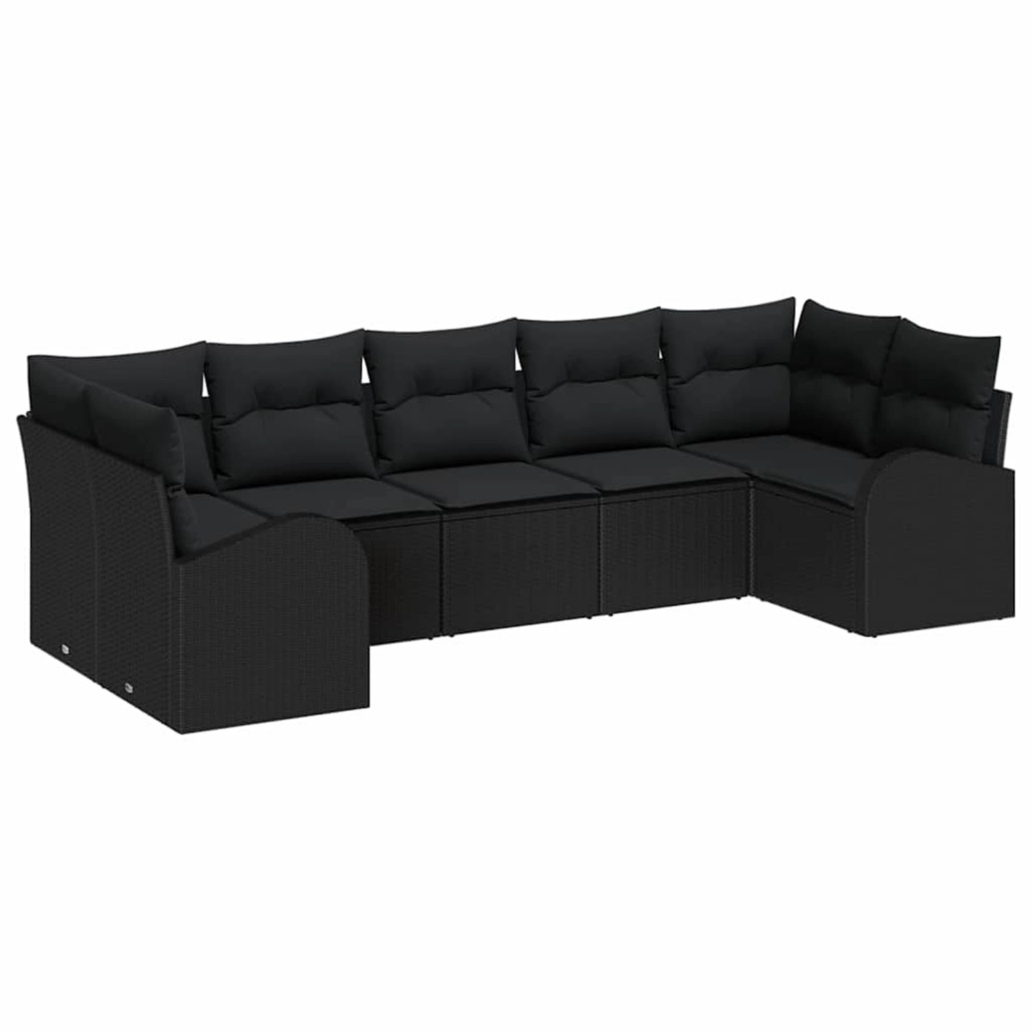vidaXL Garten-Sofa-Set 7-Tlg Schwarz Poly Rattan 3346193 günstig online kaufen