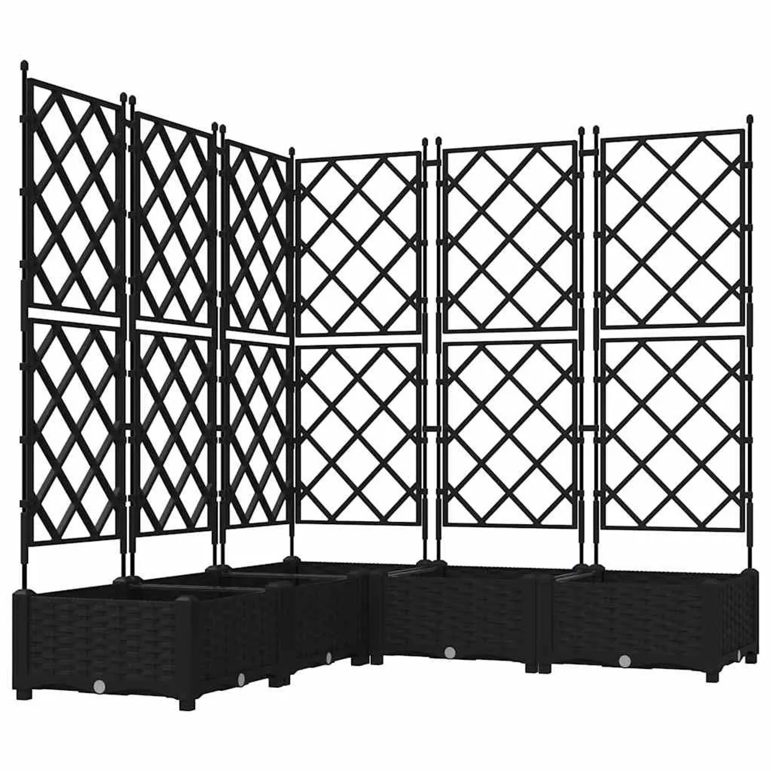 vidaXL Garten-Pflanzgefäß 5 Stk Schwarz 120 x 120 x 125,5 cm Stahl 42002842 günstig online kaufen