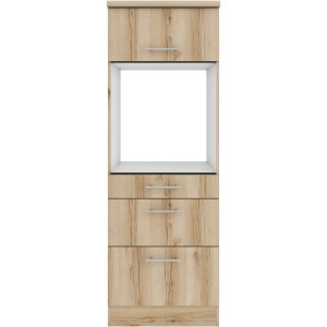 OPTIFIT Geräteumbauschrank Livorno290, 60 cm, Wildeiche Nachbildung, mit Schubladen und Backofenfach.