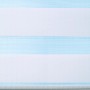 Weißes Vario-Rollo Sedano, 60x150 cm, mit hellblauen Streifen zur Lichtregulierung.