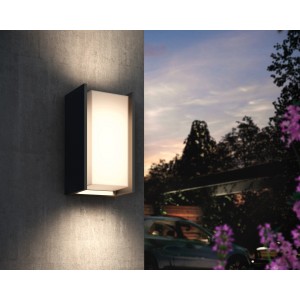 Philips Hue Turaco LED-Wandleuchte, anthrazit, für den Außenbereich, mit warmweißem Licht.