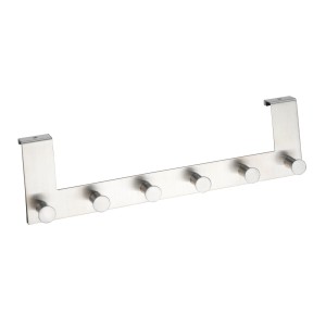 Wenko Türgarderobe Celano mit 6 Haken aus rostfreiem Edelstahl.