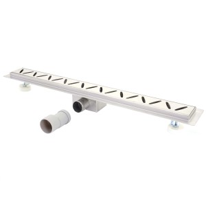 MCW Duschrinne D94c, 70cm, aus Edelstahl mit Siphon und verstellbaren Füßen für ebenerdige Dusche.