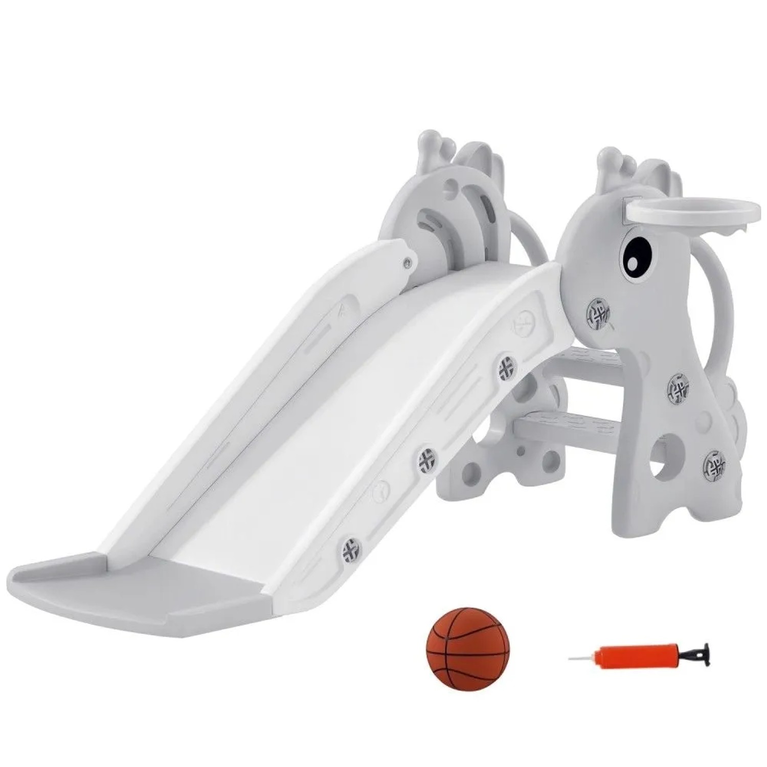 AIYAPLAY Rutsche Kinder 3-in-1 Kinderrutsche Gartenrutsche für 1-3 Jahre, (Rutsche mit Basketball für Kinder 1 bis 3 Jahre, 1-tlg., Indoor), 106 x 51,5 x 52 cm, Blau