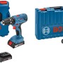 Bosch Professional Combi-Set: Bohrhammer, Akkuschrauber, 2 Akkus, Ladegerät und Koffer.