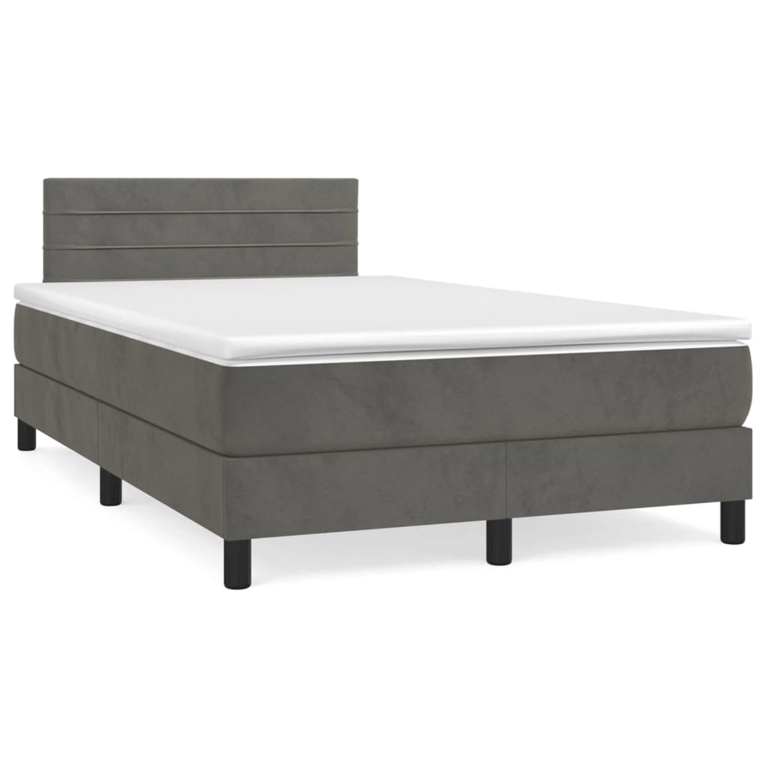 vidaXL Boxspringbett mit Matratze Dunkelgrau 120x200 cm Samt 3141354 günstig online kaufen