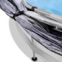Detailansicht: EXIT Soft Grey Pool mit Abdeckung und Stahlrahmen.