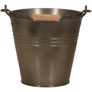 Zink-Eimer Blacklook, 7,2 L, mit Holzgriff. Übertopf für Innen & Außen.