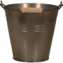 Zink-Eimer Blacklook, 7,2 L, mit Holzgriff. Übertopf für Innen & Außen.