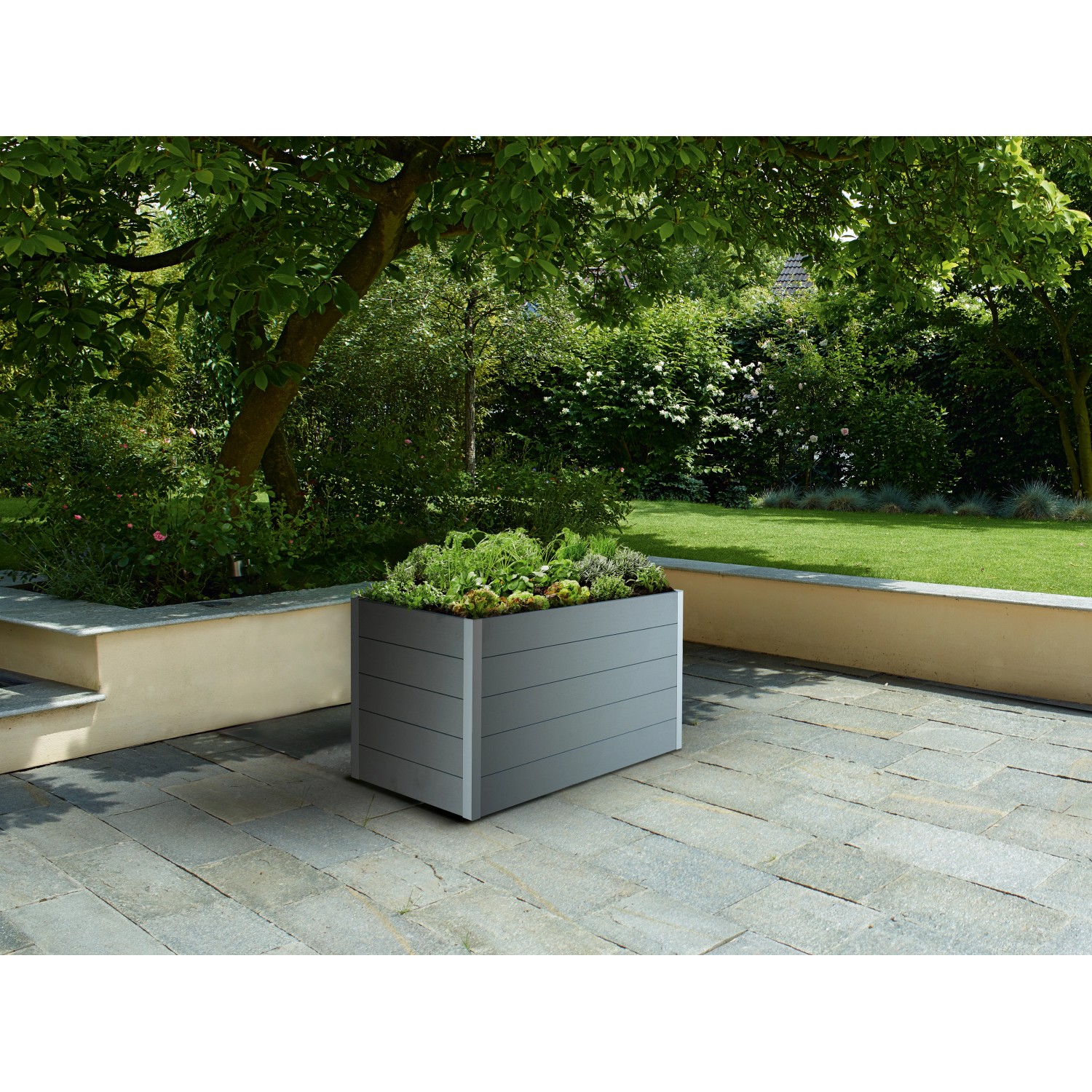 WPC Hochbeet Hellgrau 75 cm x 150 cm x 70 cm kaufen bei OBI