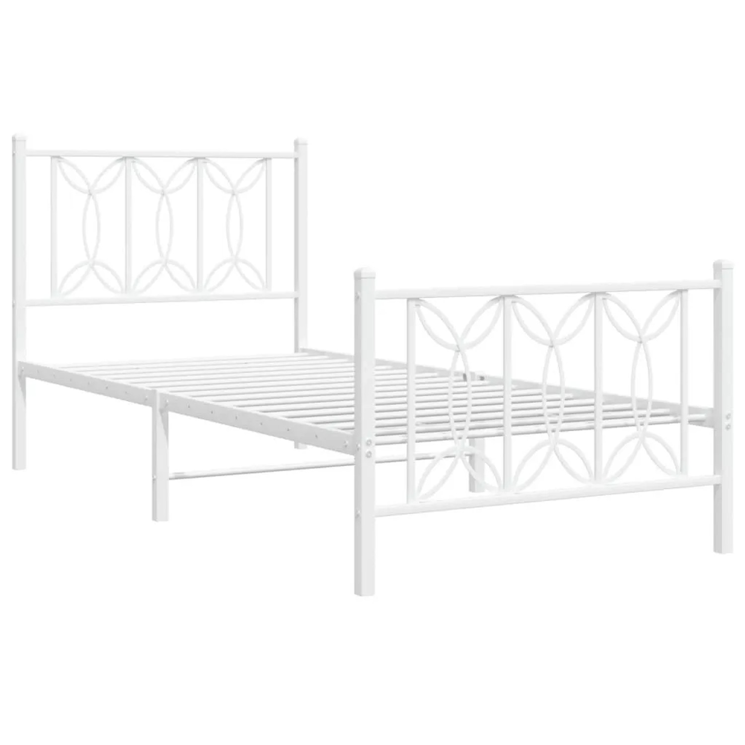 vidaXL Bettgestell mit Kopfteil und Fußteil Metall Weiß 90x190 cm 376187 günstig online kaufen