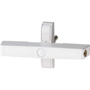 Abus Fenster-Zusatzsicherung 2420 in Weiß für Doppelflügelfenster, abschließbar.