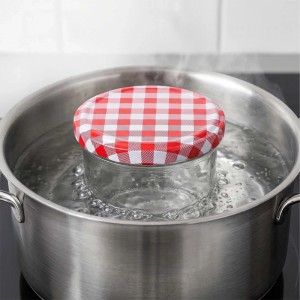 Relaxdays Einmachgläser Glas Stahl Transparent Rot Weiß Twist-Off Luftdicht 75er Set 220 ml 6,5 cm x 8,5 cm 0,18 kg