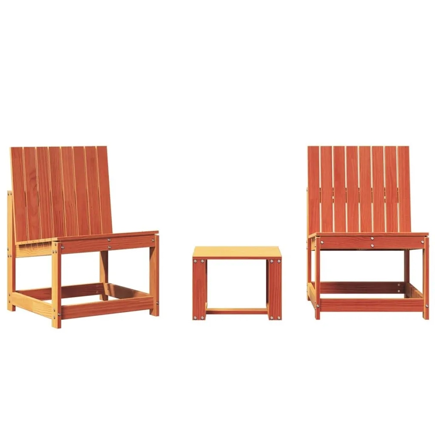 vidaXL 3-Tlg Garten-Lounge-Set Wachsbraun Massivholz Kiefer 844661