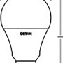 Skizze: Osram E27 LED Leuchtmittel in Glühlampenform mit Maßen