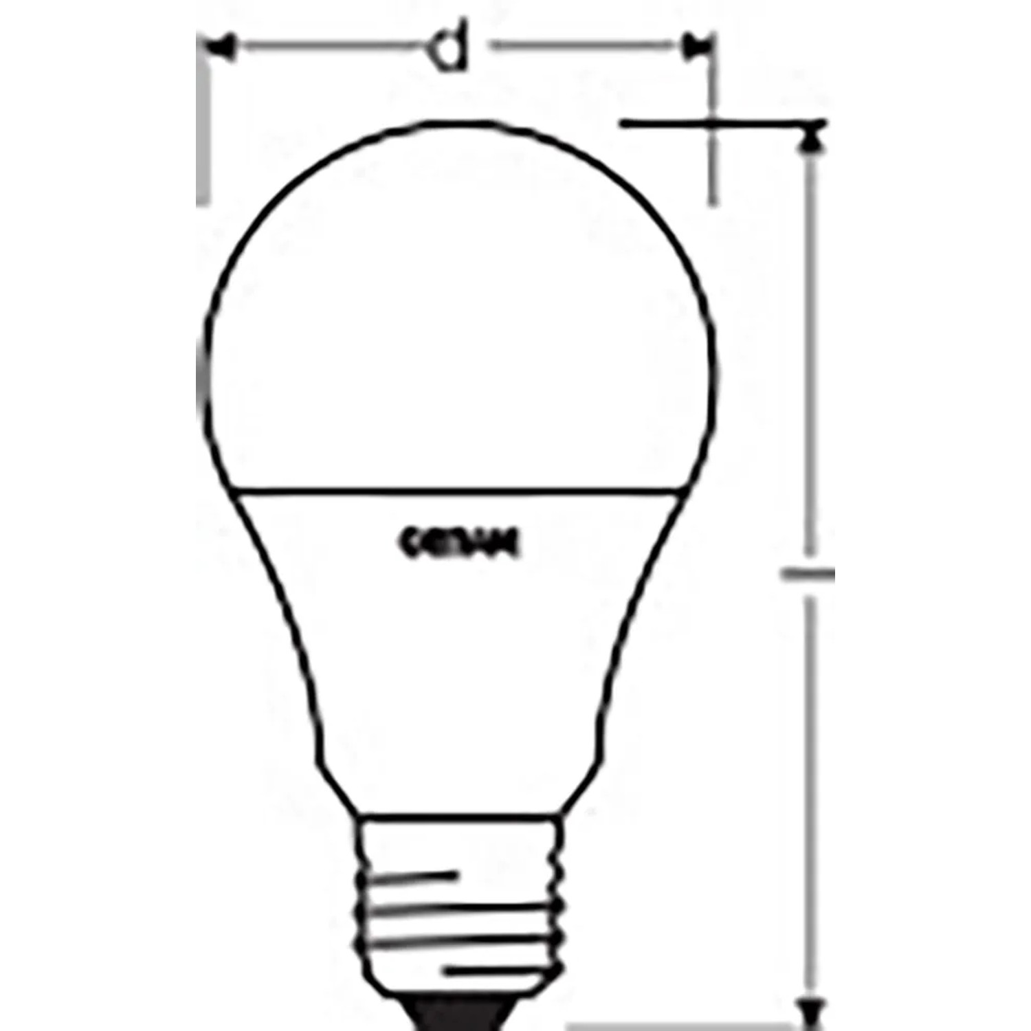 Skizze: Osram E27 LED Leuchtmittel in Glühlampenform mit Maßen