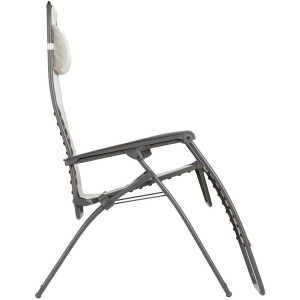Lafuma Relaxsessel RSXA CLIP XL, Seigle II, Ansicht von der Seite. Gartenstuhl mit verstellbarer Kopfstütze.