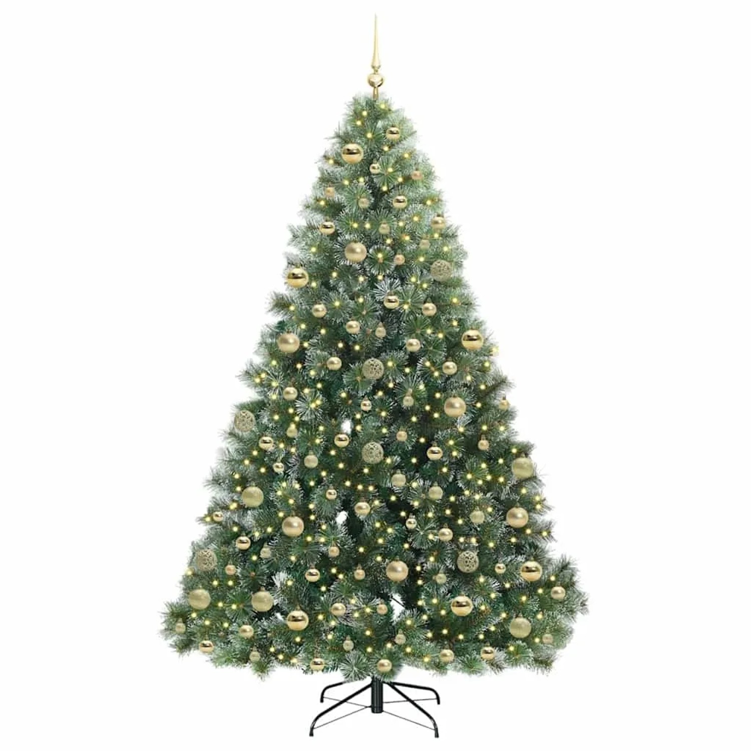 vidaXL Künstlicher Weihnachtsbaum mit 300 LEDs Grün 180 cm PE und PVC 3397852