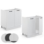 Vicco Spülenunterschrank Fame-Line, Landhausstil, 80 cm breit, weiße Front, anthrazitfarbene Arbeitsplatte.