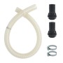 Überlauf-Tankverbinderset 32mm mit Schlauch, Tankdurchführungen und Schlauchschellen für Regentonnen.