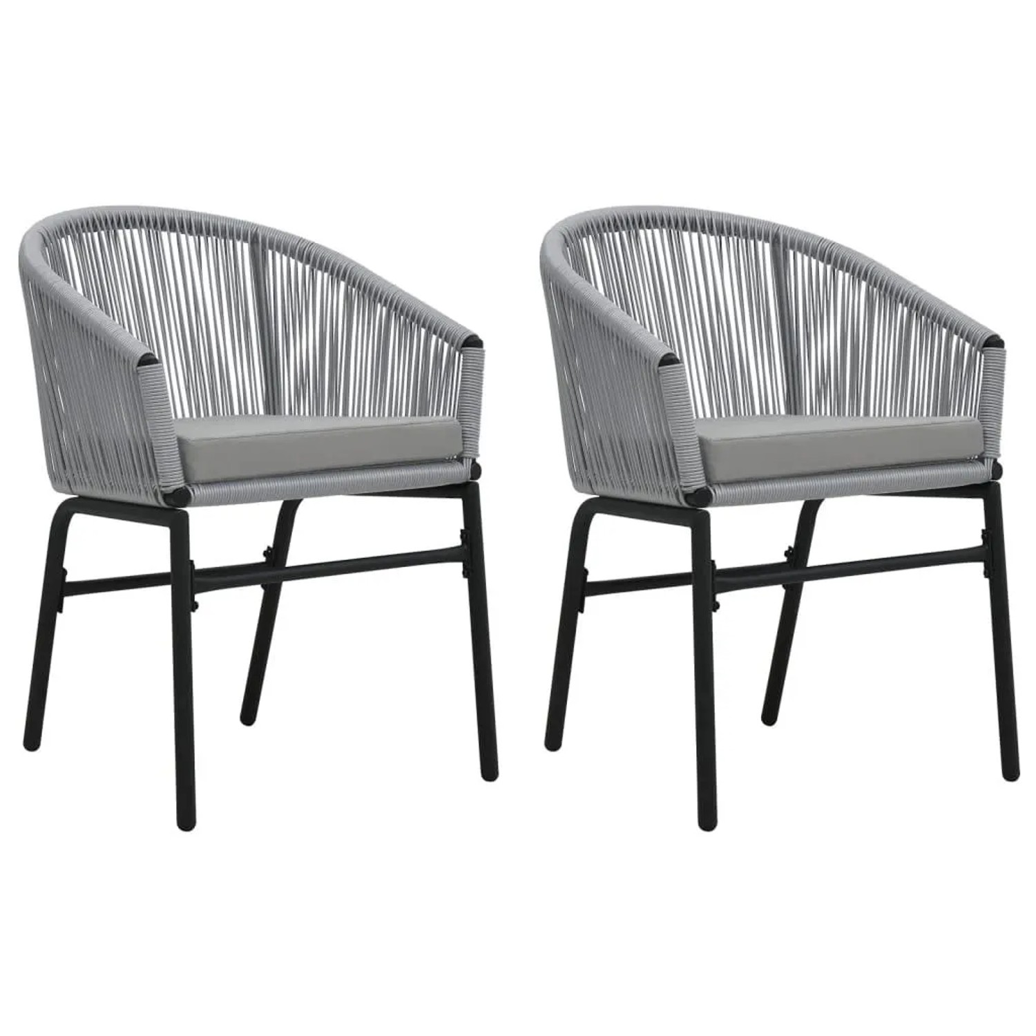 Furnicato Gartenstühle 2 Stk Anthrazit Pe-rattan
