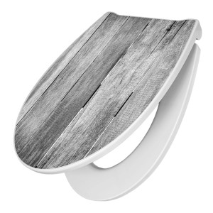 Banjado Premium WC-Sitz mit Holz Monochrom Motiv, Absenkautomatik und Soft Close Funktion.