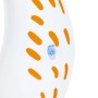Detailaufnahme: Weißer Bestway Schwimmring mit Glitzer und orangen Punkten, Ventil sichtbar.